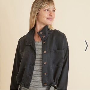 Oslo Drapey Utility Jacket in Black